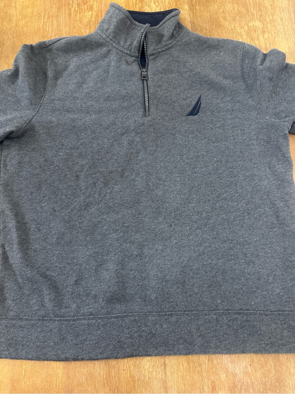 Nautica Men's Heather Charcoal Quarter-Zip Pullover